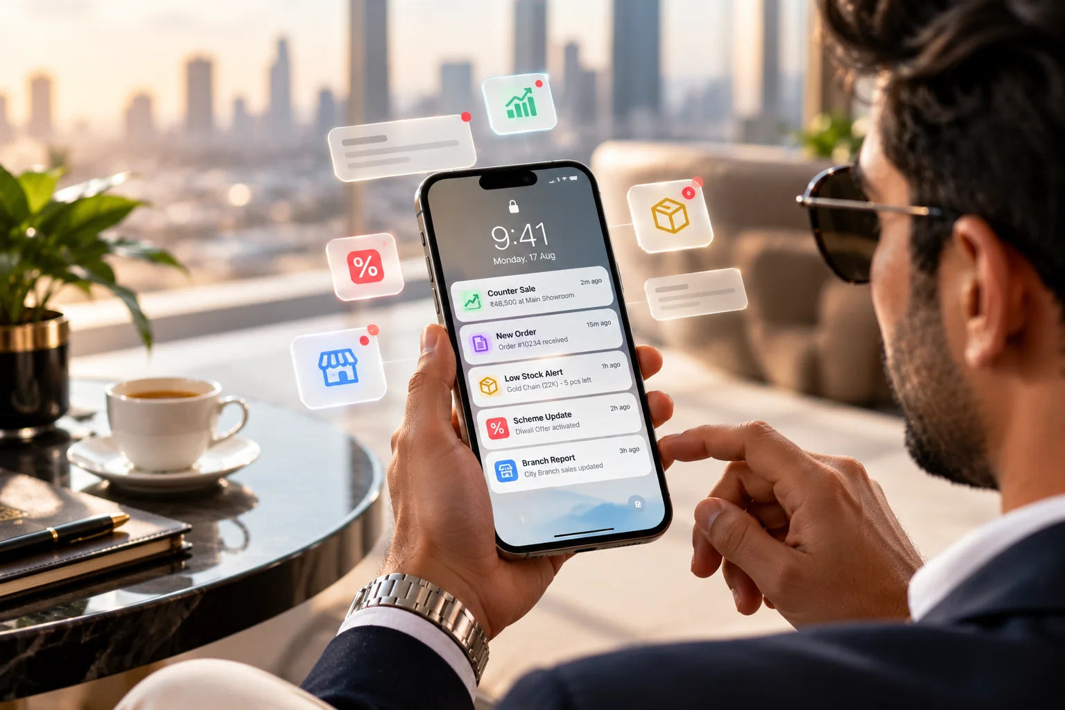 Aurown mobile app notifications