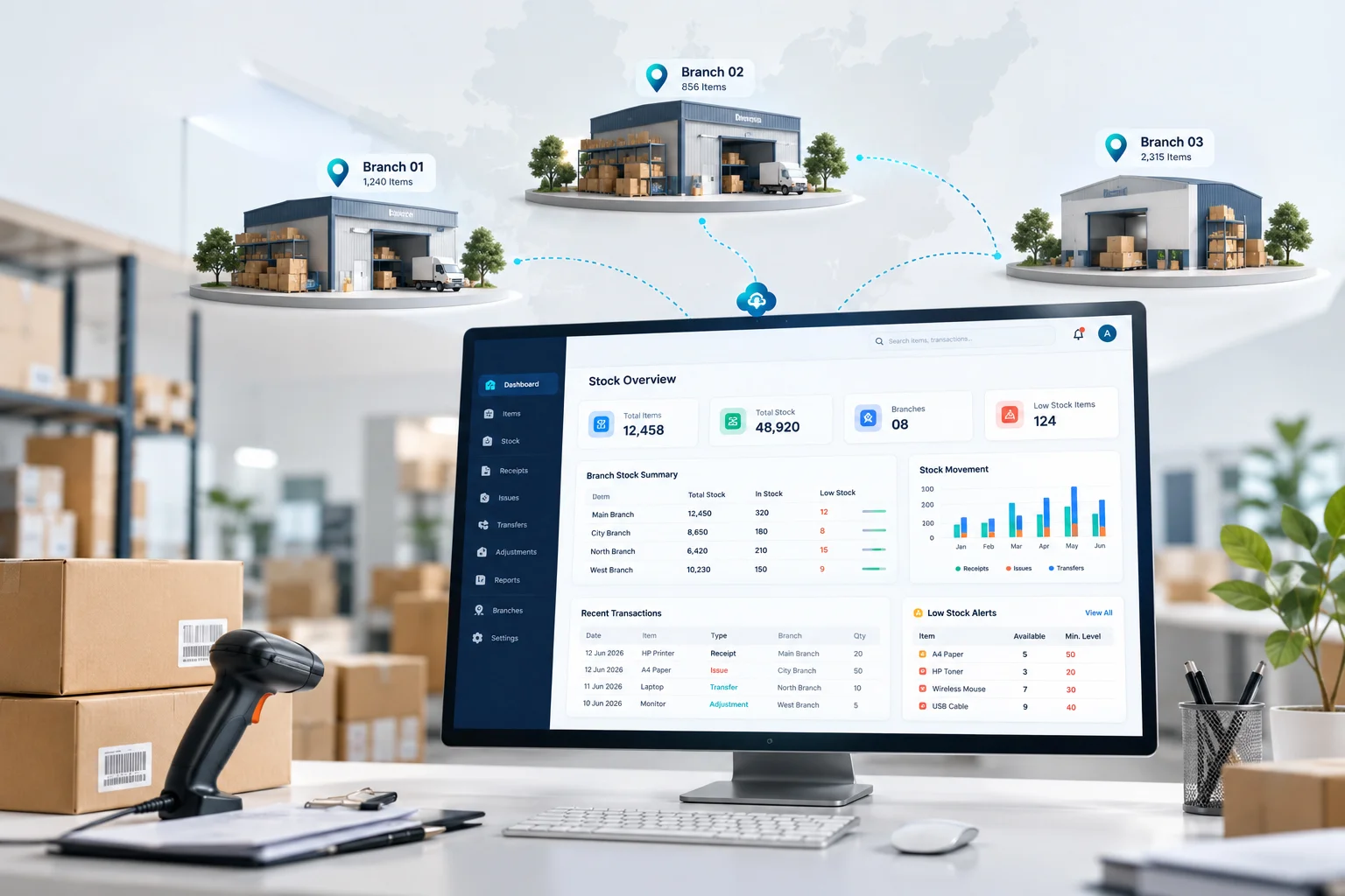 StockMate branch inventory management